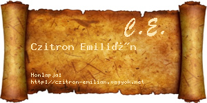 Czitron Emilián névjegykártya